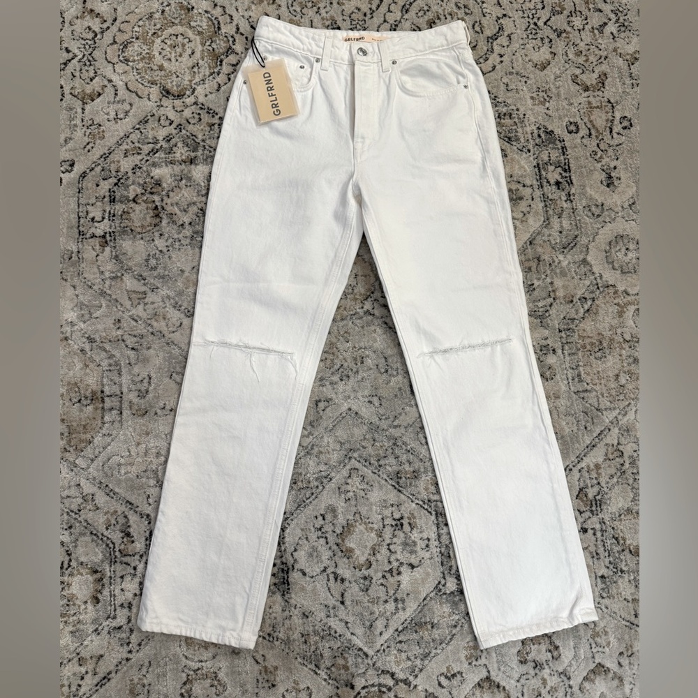 GRLFND Karolina High Rise white denim jeans